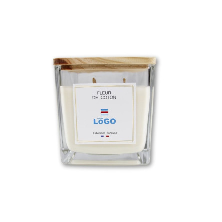 Bougie parfumée - personnalisée - Made in France  - Fond blanc - 350g - Grasse